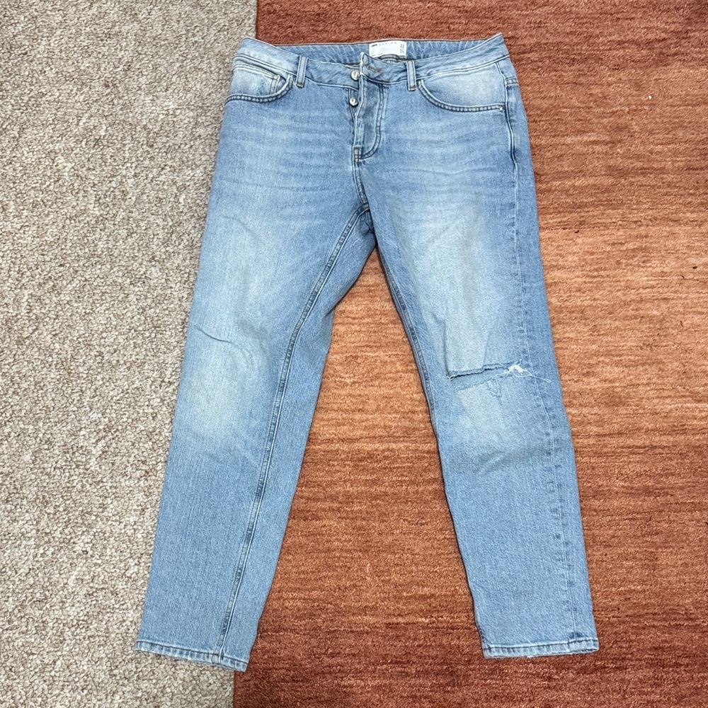 ASOS Design Light Blue Distressed Jeans